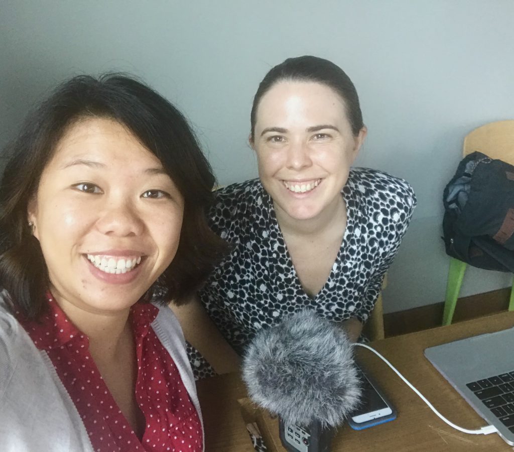 #impact Podcast Co-Host Amanda Williams recording with Sky Siu