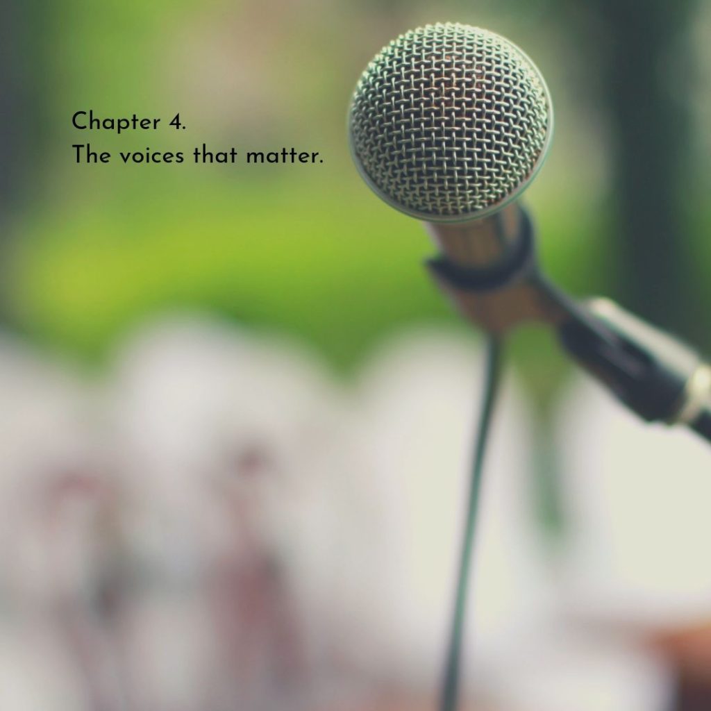 Chapter 4 - The voices that matter.